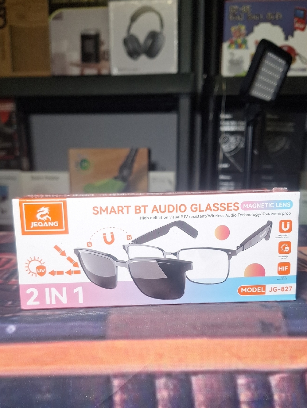 JEQANG Smart BT Audio Glasses 2-in-1 in Black